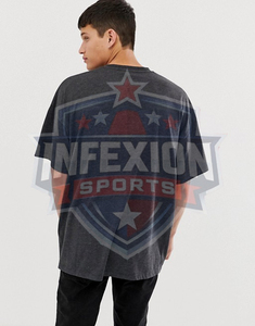 Men's Oversized Solid Color Short Sleeve T-Shirt O-Neck Casual Jersey Knit 100% Cotton <b>Plain</b> Dyed Style - Product Image 4