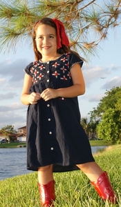 Robe à dentelle pour enfants, tenue de petite fille, Look Boho, tendance, pochette ouverte sur le devant et manches, vent d'été, tunique brodée, Aari, nouvelle collection 2020 - Product Image 3