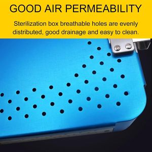 Aluminum Sterilization <b>Box</b> with Silicone Mat & <b>Locking</b> Lid for Surgical Instruments 9.1" L × 5.9" W × 2.1" H(Blue) - Product Image 6
