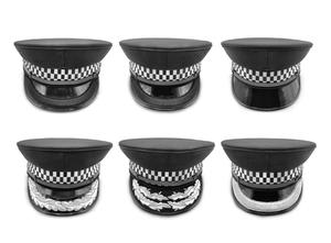 Casquettes à visière unisexes en laine noires du Royaume-Uni, chapeau uniforme avec bande à carreaux, toutes saisons, fabrication directe d'usine de casquettes à visière du Royaume-Uni - Product Image 4