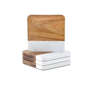 Solid White Marble Coasters for Drinks with Iron Holder Stand Set of 5 for <b>Drinking</b> <b>Glasses</b> Tabletop Protection for Table Type - Product Image 5