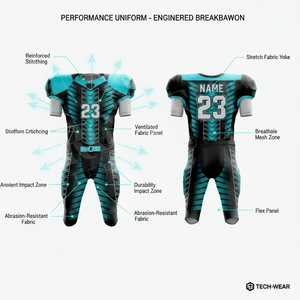 Ensemble d'uniformes de football américain personnalisés avec nom et numéro d'équipe, en maille polyester de haute qualité à 100 %, sublimation, entraînement - Product Image 2