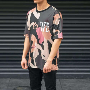 High Quality Sublimation Custom Full Color Printing 100% Cotton Formal Woven Oversized 280 Grams Plus Size Drop Shoulder Men Tee - Product Image 3