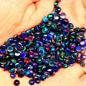 Natural Ethiopian Black <b>Opal</b> Round 5mm Cabochon Loose Gemstone For Jewelry Making Indian Wholesale Bulk Factory Price Supplies - Product Image 1