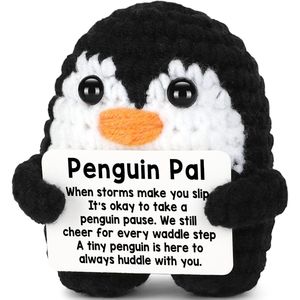 Pingüino Positivo Hecho a Mano: Artesanía de Bordado, Ganchillo y Punto de Cruz para Expresión Emocional - Product Image 1