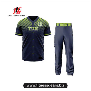 JUST FITNESS GEARS Ensemble de maillots de baseball pour hommes à manches courtes en polyester sublimé anti-humidité, vêtements d'équipe toutes saisons - Product Image 1