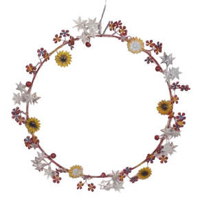 Corona Navideña Hecha a Mano con Hojas Metálicas Artificiales Ecológicas para Decoración Navideña y Regalos de Año Nuevo - Product Image 4