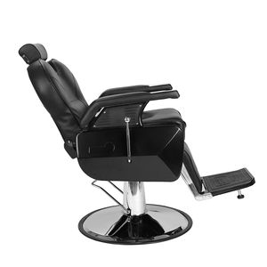 Poltrona da Barbiere Reclinabile Leggera Stile Antico per Scuola, Salone di Bellezza, Barbiere - 8702A Nera - Product Image 3