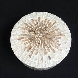 Round Mother of Pearl Mosaic Jewelry Storage <b>Box</b> Handmade Shell Inlay <b>Trinket</b> Organizer Keepsake Gift <b>Box</b> Decorative Home Accent - Product Image 3