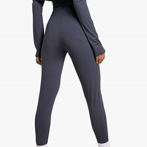 Leggings deportivos de cintura alta para mujer al por mayor, pantalones de fitness de cintura media, ropa de yoga sin costuras y leggings ajustados que realzan los glúteos - Product Image 2