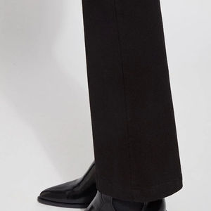 High Waist Flare Pants Women Knitted Solid Black Full Length Elastic Waist Minimalist Style Autumn Wear - Product Image 3
