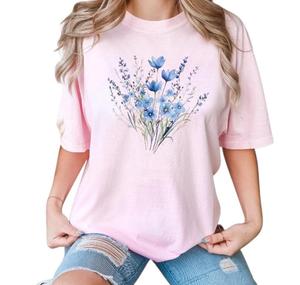 Camiseta de Verano para Mujer, Ecológica, de Poliéster y Algodón, con Estampado Floral, Cuello Redondo, Manga Corta, Informal y Moderna - Product Image 4