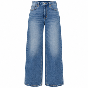 Winter Hot Selling 2026 Blue Curvy <b>Stretch</b> Wide Quick Dry Plus Sized Customized Design OEM <b>Women's</b> <b>Jeans</b> Pant - Product Image 6