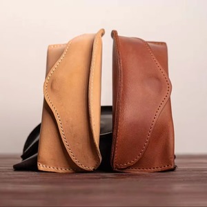 Luxury Classic Lightweight Genuine Leather <b>Glasses</b> Pouch Scratch Resistant Professional B2B Supply LGC-0118 - Product Image 3