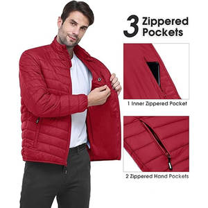 Chaquetas Acolchadas de Invierno al por Mayor para Hombre, Chaqueta Ligera y Fácil de Transportar con Bolsillos con Cremallera, Diseño Personalizado de Fábrica - Product Image 2