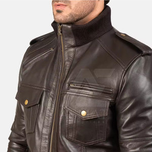 Custom Design Leather <b>Jacket</b> Solid Color Men Leather <b>Jacket</b> Streetwear Men Leather <b>Jacket</b> - Product Image 5