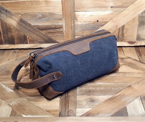 Leather Canvas Toiletry Bag Waterproof Travel Organizer Cosmetic Kit Large Capacity Bag LCTB-0018 - Product Image 1