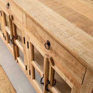 ตู้ข้างเตียงไม้แวนดาน่า เพบเบิล ไพร์ม พร้อมบานกระจก สำหรับตกแต่งภายในบ้านสไตล์โมเดิร์นอย่างมีสไตล์ - Product Image 2