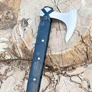 ขวานไวกิ้งอุตสาหกรรมสไตล์นอร์ดิกดั้งเดิม ด้ามไม้ทำมือ ใบมีดเหล็กคาร์บอน สำหรับตั้งแคมป์ บุชคราฟท์ ธีมวินเทจ - Product Image 4