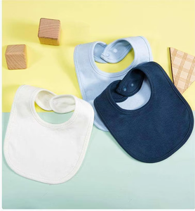 Bavoir bleu marine pour bébé avec boutons réglables, serviette d'alimentation en coton pour nourrissons - Product Image 3