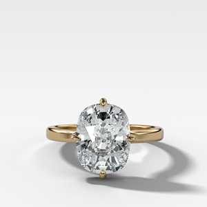 Bague de fiançailles classique en or 14 carats avec diamant de laboratoire certifié IGI de 4 carats, taille coussin, sertie sur 4 griffes, plaqué rhodium, pour femme - Product Image 1