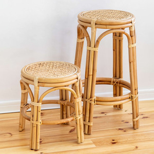 Rattan cane <b>ottoman</b> <b>stools</b> produced in Vietnam high quality sustainable bar <b>stool</b> <b>ottomans</b> - Product Image 1