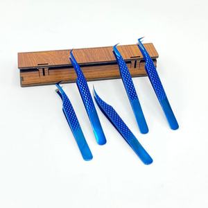 Pinzas de extensión de pestañas de acero inoxidable con agarre de diamante de alta calidad, de 12cm punta suave, embalaje de logotipo personalizable recién llegado - Product Image 3