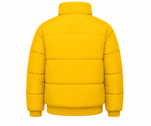 เสื้อแจ็คเก็ตพัฟเฟอร์สีเหลืองสำหรับผู้ชาย คอตั้ง ปิดด้วยซิป กันลม เหมาะสำหรับฤดูหนาว สวมใส่สบาย บุใยโพลีเอสเตอร์หนา ทรงปกติ - Product Image 2