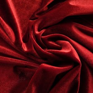 Premium Dark <b>Red</b> Velvet Fabric 100% Polyester 130 GSM Medium Weight Woven Breathable Quick-Dry Wrinkle Resistant Garment - Product Image 3