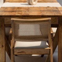 Banc en bois d'acacia foncé Vandana Falcon Aston avec assise confortable pour maisons modernes et extérieurs