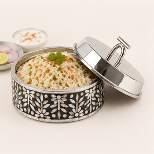 Olla de Lujo Hecha a Mano con Aislamiento de Acero Inoxidable y Madreperla, Calentador de Alimentos para Bodas, Hoteles y Restaurantes - Product Image 6