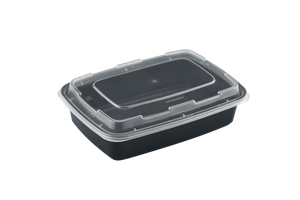 Boîte alimentaire rectangulaire en plastique avec couvercle, 1 compartiment, sans BPA, étanche, style simple, 38 oz - Product Image 6