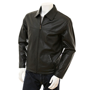 Veste épaisse à capuche en cuir véritable marron pour homme avec doublure en fausse fourrure, col rabattable, fermeture éclair, coupe classique, style hiver - Product Image 3