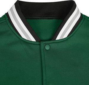 High Quality Men's Varsity Jackets Thin <b>Stand</b> Collar Light <b>Weight</b> Winter Wool Body Leather Sleeve Best Design Plain Fabric Front - Product Image 4