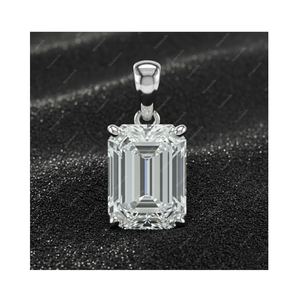 Pendentif et breloque en or fin 925 avec diamant de laboratoire certifié GIA IGI 6,0 Ct DEF VVS VS, émeraude, cadeau pour lui - Product Image 1