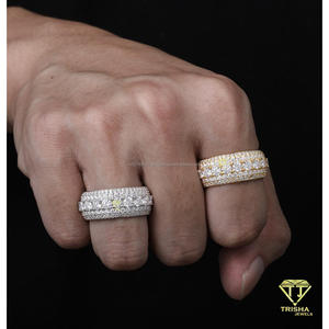 Stylish Moissanite Diamond 925 Sterling Silver Luxury Band <b>Ring</b> With <b>Large</b> Square Center Stone For Jewelry Distributors - Product Image 4