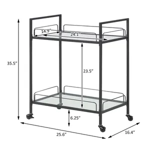 Chariot utilitaire roulant en métal fait main de qualité supérieure avec un design industriel moderne, construction métallique robuste, spacieux et moderne - Product Image 1