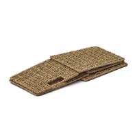 Panier rustique en jonc de mer, panier rectangulaire en jonc de mer, panier pliable avec poignée pour le rangement de dossiers et documents de bureau, provenant du Vietnam