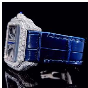 Reloj de Diamantes Incoloros Cultivados en Laboratorio de Alta Calidad para Hombre, Estilo Ejecutivo, Cristal de 20 mm, Acero Inoxidable, la Mejor Calidad, Venta al Por Mayor - Product Image 4