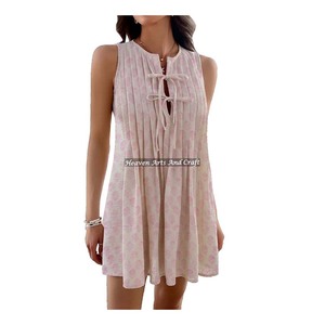 Nouvelle Collection Été 2026 : Robe Courte Imprimée Florale Sans Manches pour Femme – Style Décontracté et Élégant - Product Image 4