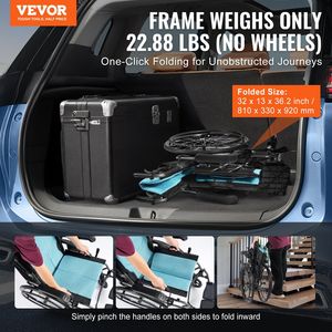 Sedia a Rotelle Manuale in Lega di Alluminio Durevole, Ultra-Leggera con Braccioli Ribaltabili e Funzioni di Comfort a 3 Posizioni - Product Image 2