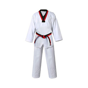 Uniforme de Taekwondo Professionnel Respirant Anti-rétrécissement Durable de Haute Qualité en Polyester/Coton avec Logo Personnalisé et Conception sur Mesure - Product Image 1