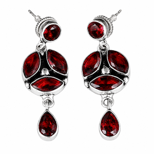 Pendientes colgantes vintage de plata oxidada con circonitas y piedras múltiples para mujer, joyería de moda para fiestas, proveedor mayorista a granel - Product Image 1