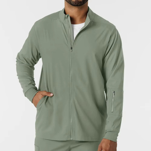 Blouse médicale personnalisée unisexe à manches longues avec fermeture éclair pour infirmiers et personnel hospitalier - Product Image 2
