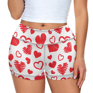 Shorts de Yoga para Mujer, Estampado Tropical de Palmeras, Impresión Digital, Tejido de Poliéster, Secado Rápido, Cierre con Cordón, Cintura Media, Casual, Regular - Product Image 6