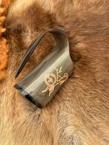 Mug en corne naturelle avec poignée - Mug de cuisine moderne pour bière, vin, café et thé - Écologique et personnalisable - Product Image 1