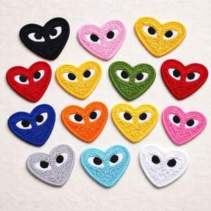 12 couleurs de patchs thermocollants 3D en tissu, accessoires de vêtements DIY, appliques brodées étoile, œil, cœur, motifs de dessins animés brodés - Product Image 2