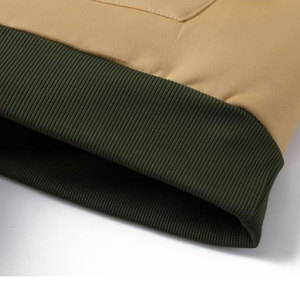 Sweat-shirt à capuche en tricot vert pour homme, coupe classique, décontracté, pour l'automne, avec blocs de couleur, 100 % coton, polaire écologique - Product Image 6