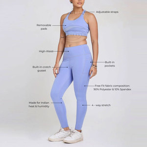 Conjunto Deportivo de 2 Piezas para Mujer, Top Deportivo con Espalda Cruzada y Leggings, Poliéster/Nailon sin Costuras, Transpirable y Ecológico, para Yoga y Fitness - Product Image 4