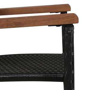 Juego de 2 Sillas de Comedor de Ratán PE Negro, Diseño Estándar y Duradero - Product Image 4
